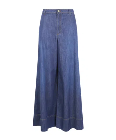 Twinset Wide Leg Jeans In Blue