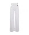 Twinset Wide Leg Trousers In White Denim In White