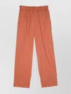 Twinset Wide Leg Trousers Elastic Waistband In Orange