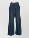 Twinset Wide Leg Trousers Front Pleats In Blue