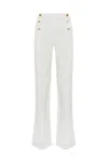 Twinset Wide Leg Trousers In White Denim In Ice