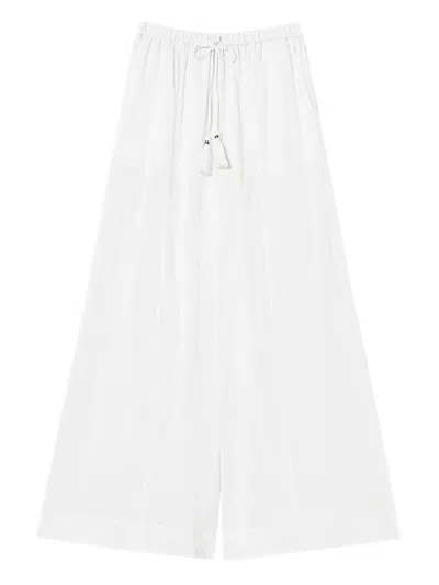 Twinset Wide-leg Trousers In White