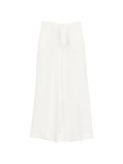 Twinset Wide Leg Trousers In White