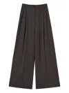Twinset Wide-leg Trousers With Front Pleats In Burgundy
