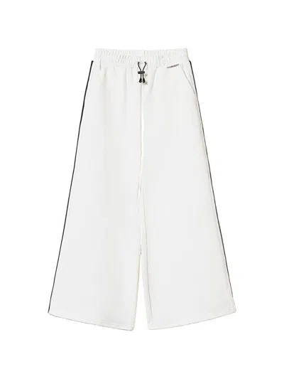Twinset Kids' Wide Pants With Side Detail In White