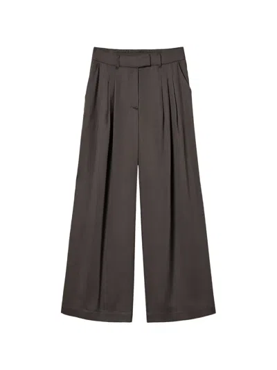 Twinset Wide Satin Trousers In Gray