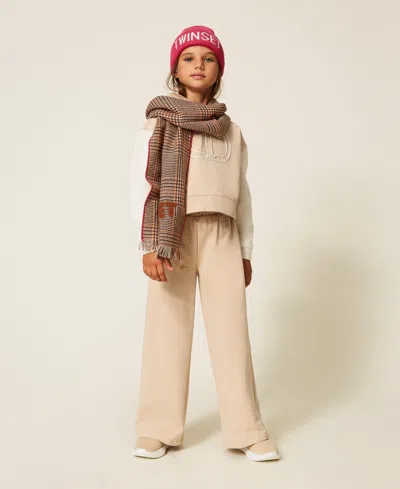 Twinset Kids' Pantalon Ample En Molleton In Neutral