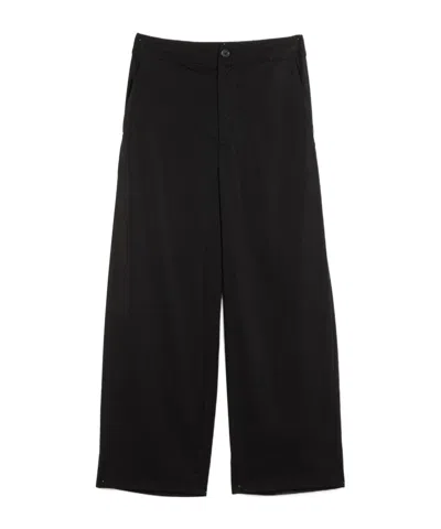 Twinset Wide-leg Pants With Elasticated Back Waistband In Black