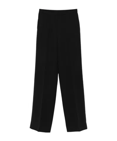 Twinset Wide-leg Casual Trousers In Black