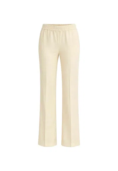 Twinset Wide-leg Pants With Flared Silhouette And Tailored Crease In Neutral