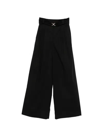 Twinset Wide-leg Trousers In Black