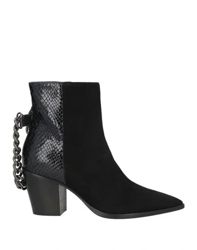 Twinset Woman Ankle Boots Black Size 7 Leather