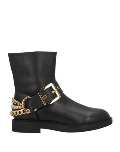 Twinset Woman Ankle Boots Black Size 8 Cow Leather