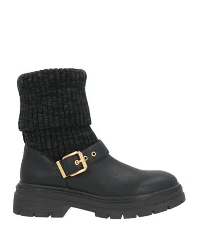 Twinset Woman Ankle Boots Black Size 9 Textile Fibers