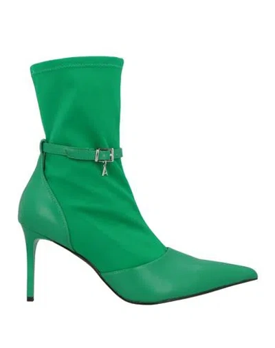 Twinset Woman Ankle Boots Green Size 8 Textile Fibers