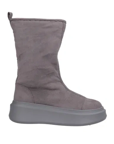 Twinset Woman Ankle Boots Grey Size 8 Textile Fibers In Gray