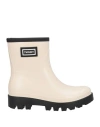 Twinset Woman Ankle Boots Ivory Size 6 Rubber In White