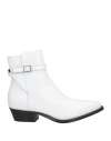 Twinset Woman Ankle Boots White Size 7 Leather In White