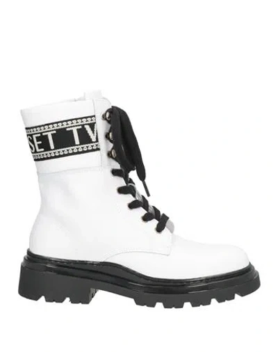 Twinset Woman Ankle Boots White Size 7 Leather