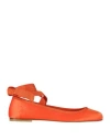 Twinset Woman Ballet Flats Orange Size 7 Textile Fibers