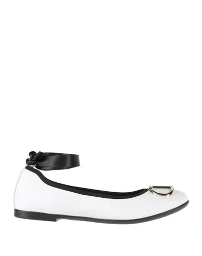 Twinset Woman Ballet Flats White Size 8 Leather