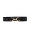 Twinset Woman Belt Black Size Xl Cow Leather In Black