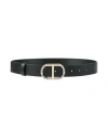 Twinset Woman Belt Black Size M Polyurethane, Polyester In Black