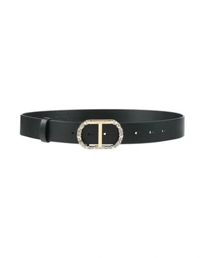 Twinset Woman Belt Black Size M Polyurethane, Polyester