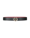 Twinset Woman Belt Black Size Xl Regenerated Leather, Polyester, Polyurethane In Black