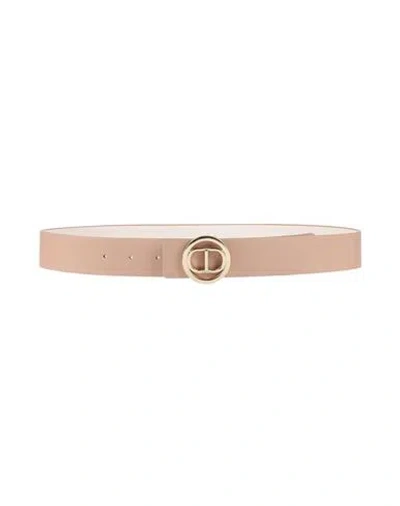 Twinset Woman Belt Blush Size L Regenerated Leather, Polyester, Polyurethane In Pink