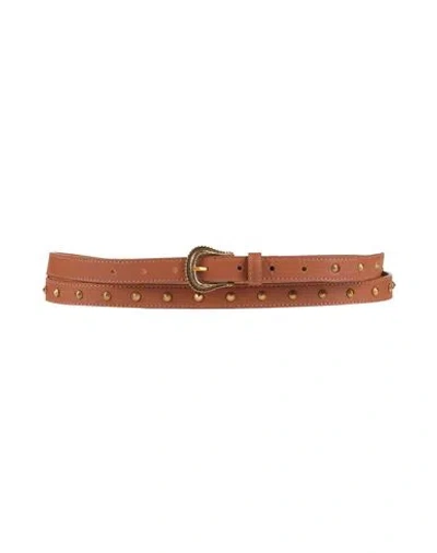 Twinset Woman Belt Camel Size S Cow Leather In Sand