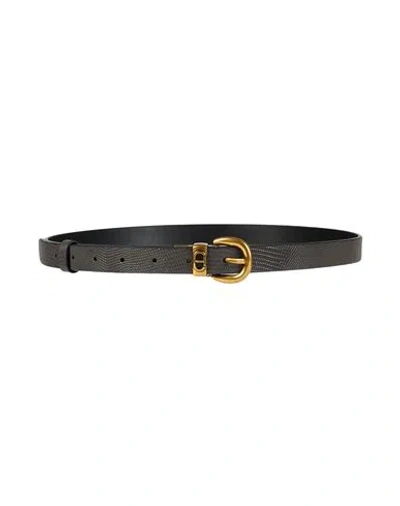 Twinset Woman Belt Charcoal Size L Polyurethane In Brown
