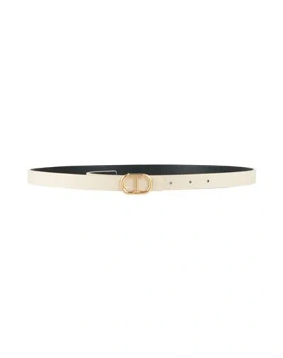 Twinset Woman Belt Off White Size Xl Cow Leather