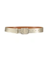 Twinset Woman Belt Platinum Size Xl Regenerated Leather, Polyester, Polyurethane In Grey