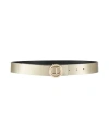 Twinset Woman Belt Platinum Size Xl Regenerated Leather, Polyester, Polyurethane In Grey