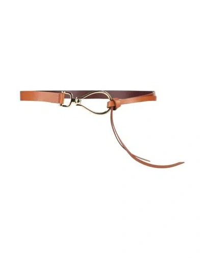 Twinset Woman Belt Tan Size L Cow Leather In Brown