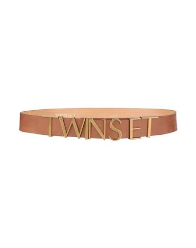 Twinset Woman Belt Tan Size S Leather In Brown
