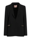 Twinset Woman Blazer Black Size 10 Polyester, Viscose, Elastane In Black