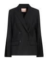 Twinset Woman Blazer Black Size 6 Polyester, Wool, Elastane In Black