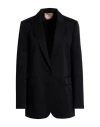 Twinset Woman Blazer Black Size 8 Cotton, Linen
