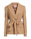 Twinset Woman Blazer Camel Size 12 Polyester, Wool, Viscose, Elastane In Nude