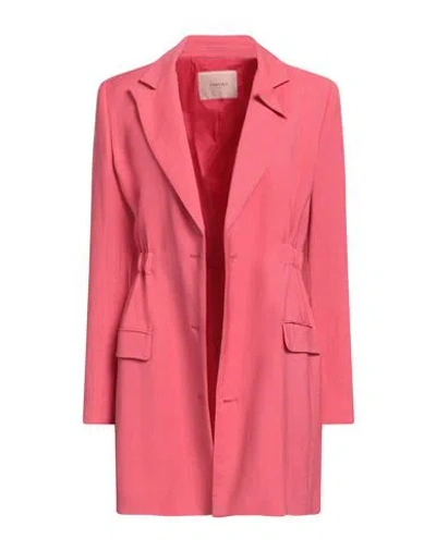 Twinset Woman Blazer Coral Size 4 Viscose, Linen In Red