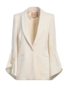 Twinset Woman Blazer Cream Size 10 Polyester In White