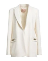 Twinset Woman Blazer Cream Size 14 Polyester, Viscose, Elastane