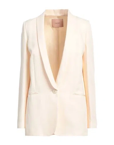 Twinset Woman Blazer Cream Size 14 Viscose, Linen In White