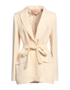 Twinset Woman Blazer Cream Size 8 Viscose, Linen In White