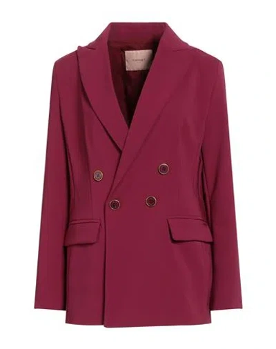 Twinset Woman Blazer Garnet Size 4 Polyester, Elastane In Red