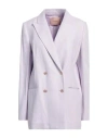 TWINSET TWINSET WOMAN BLAZER LILAC SIZE 6 COTTON, LINEN