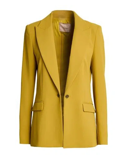 Twinset Woman Blazer Mustard Size 14 Polyester, Elastane In Yellow