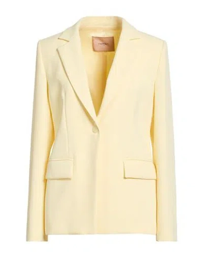 Twinset Woman Blazer Pastel Yellow Size 8 Polyester